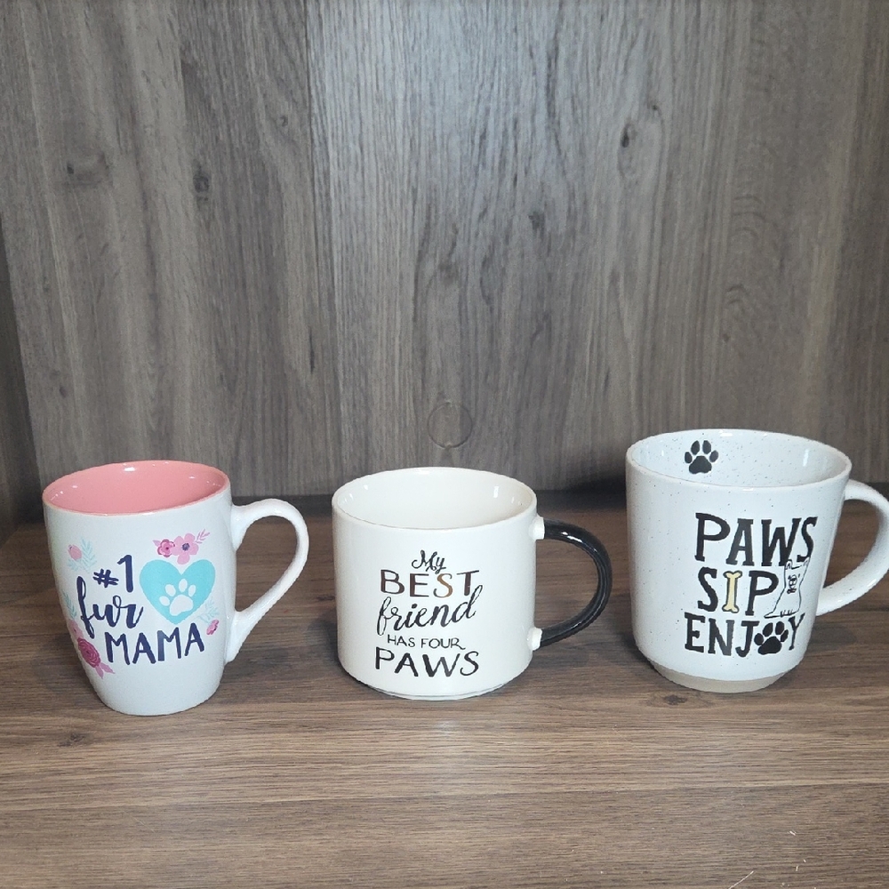 Dog Lover Mugs Lot Bundle 3 Fur Mama Cups